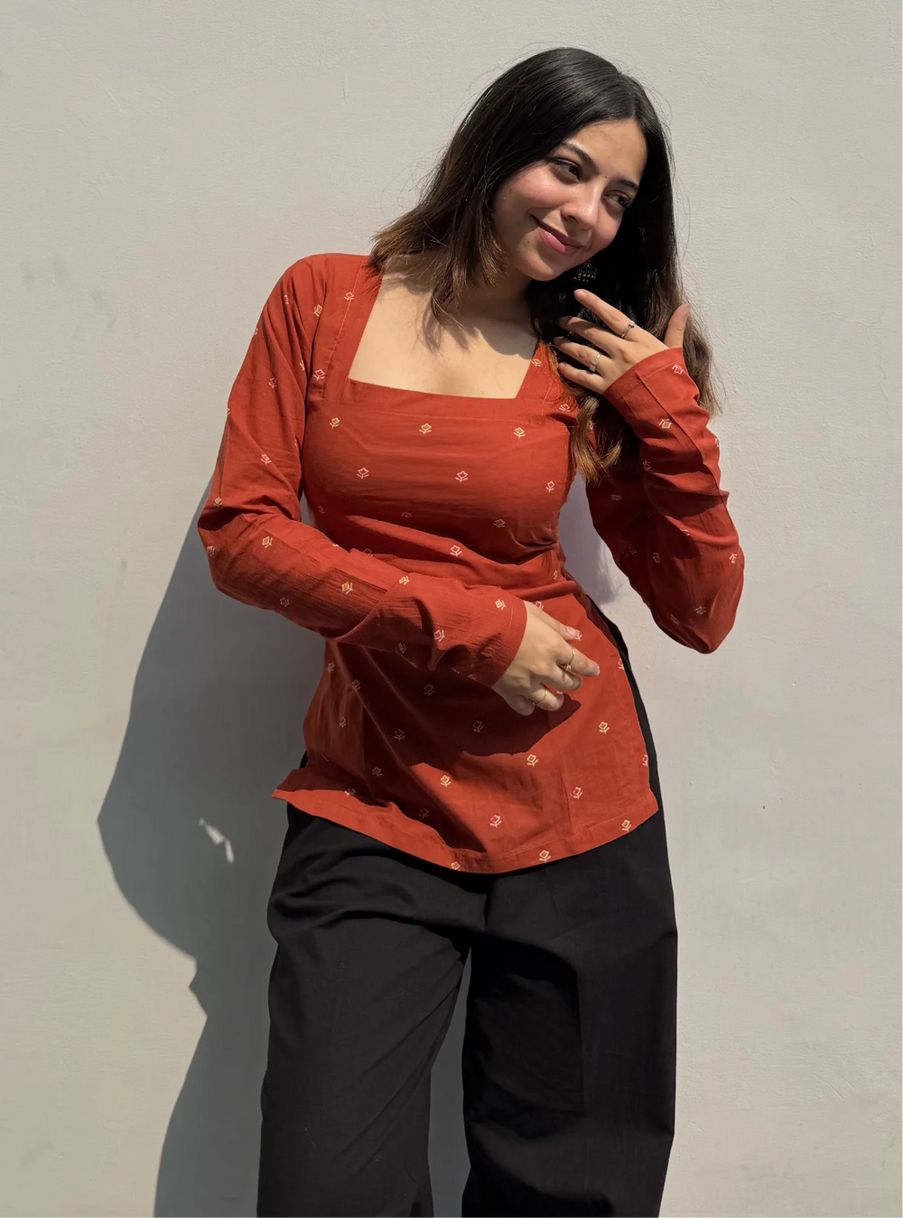 Classy Square Neck Corset Back Kurti