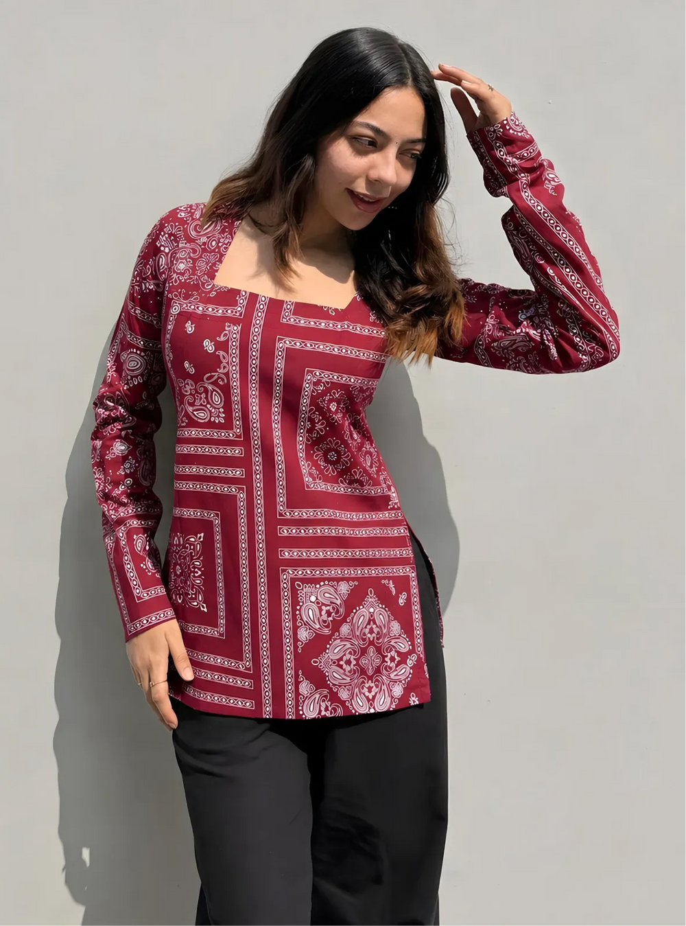 Beutiful Square Neck Kurti