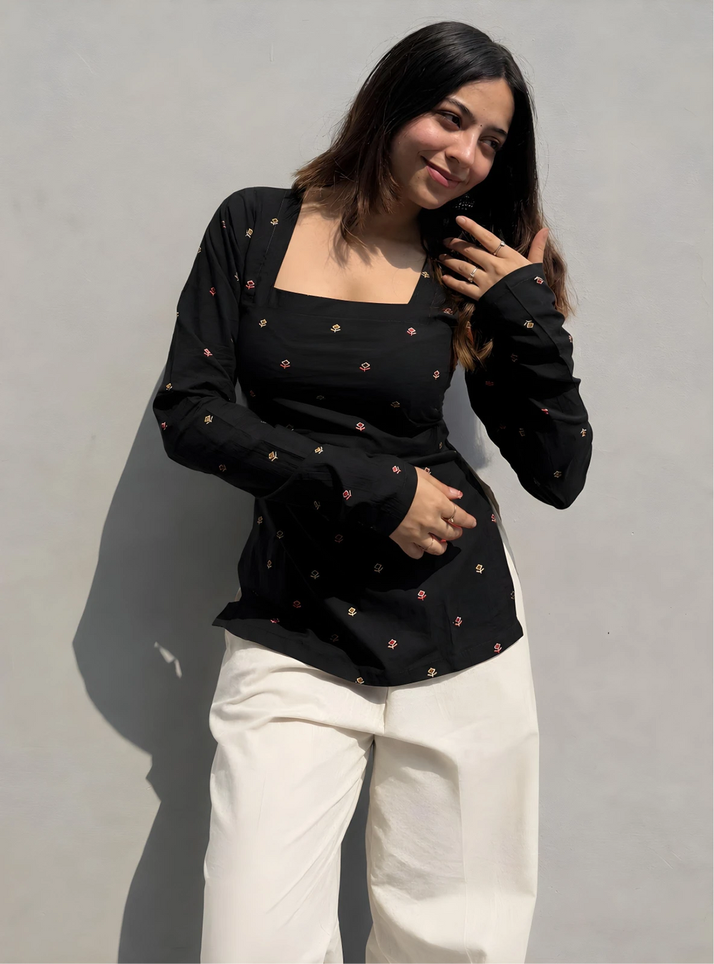 Classy Corset Back Square Neck Kurti