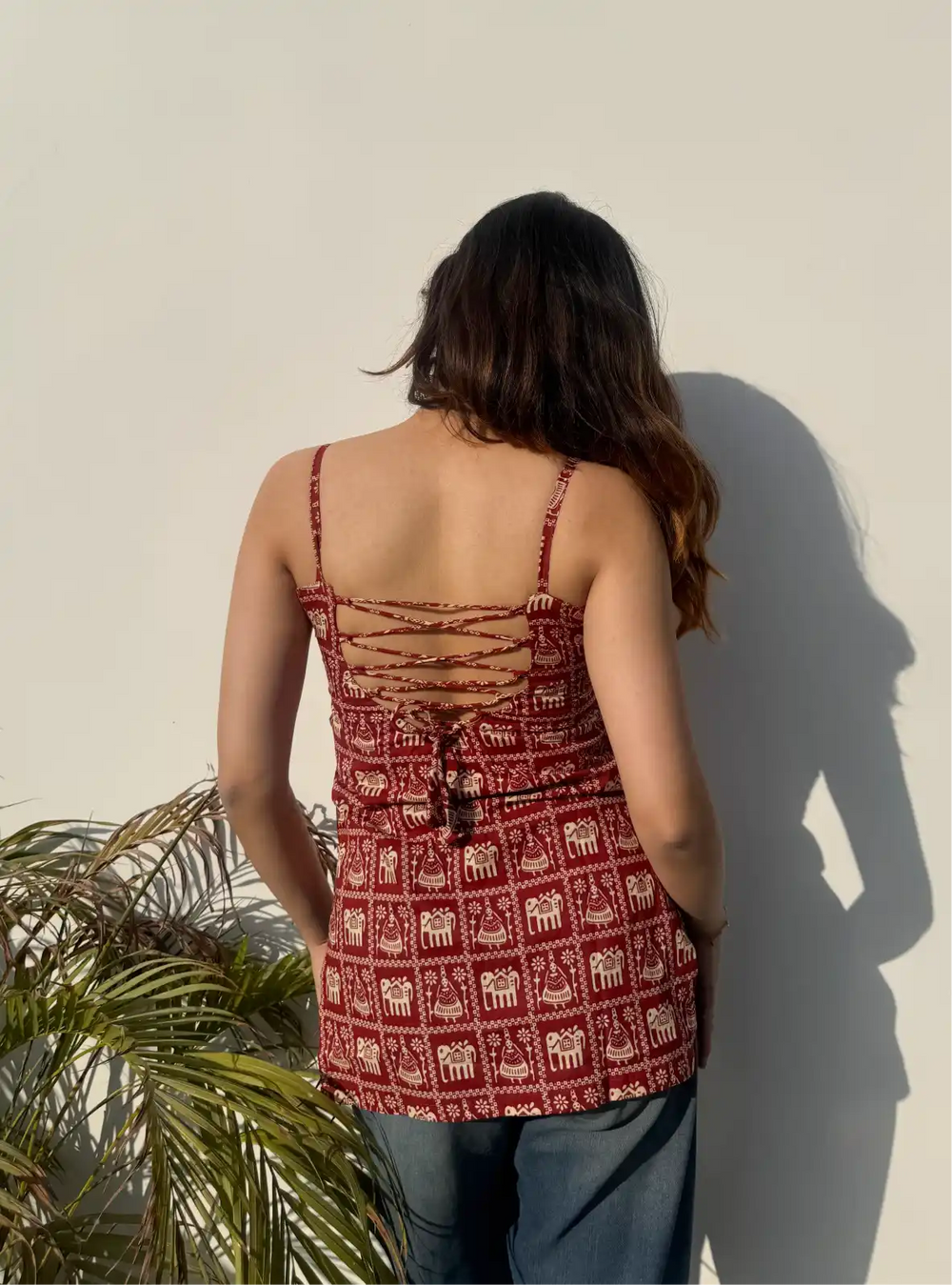 Trendy Corset Back Sleevless Kurti