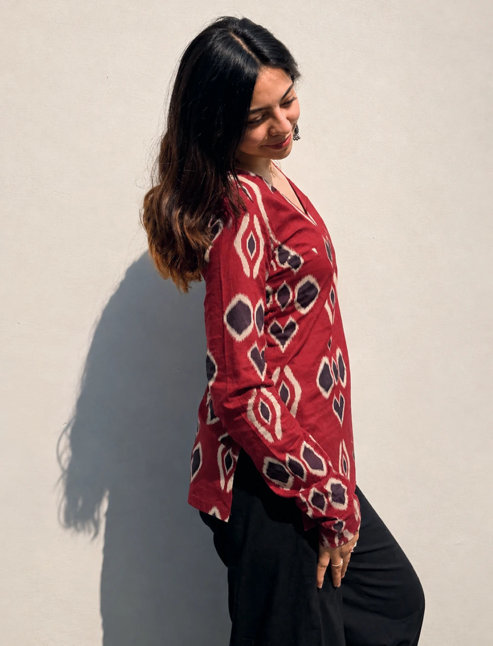 New Print Square Neck Corset Back Kurti