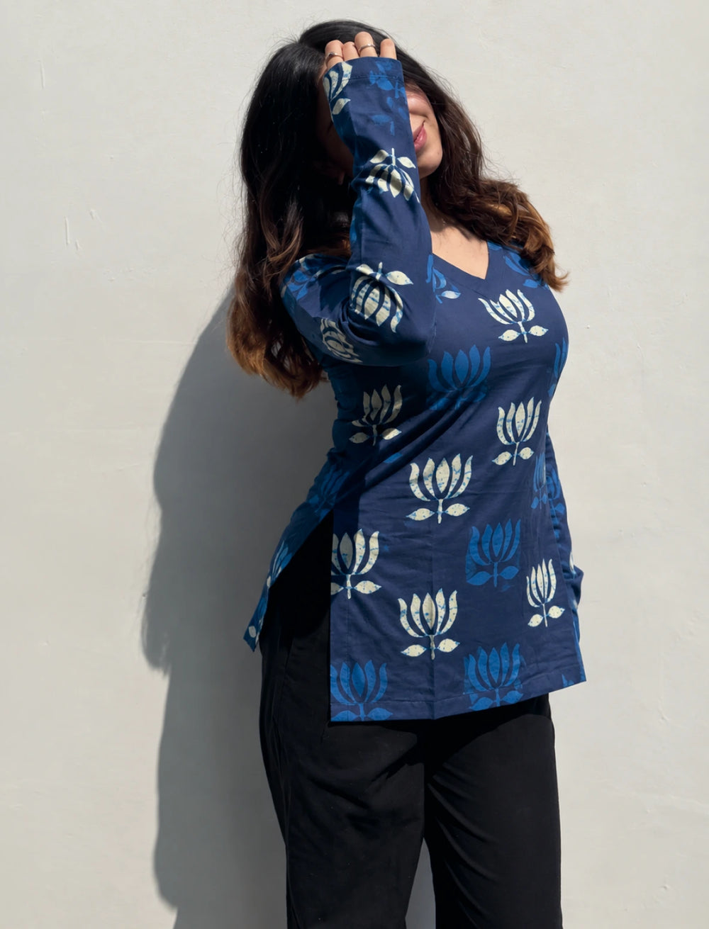 New Print Halter Neck Kurti