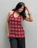 Lovely Halter Neck Sleevless Kurti