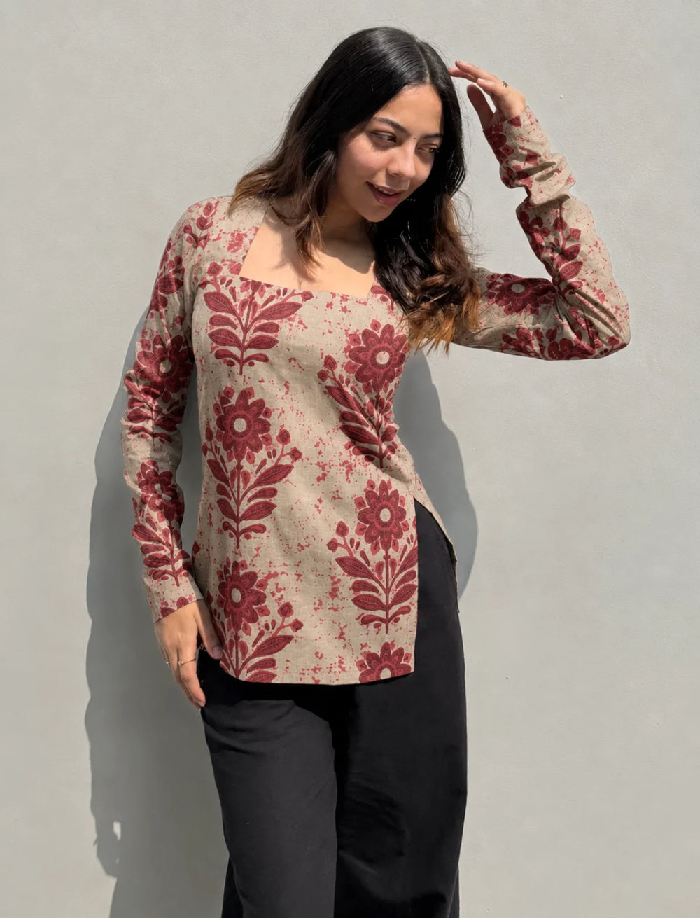 Beutiful Square Neck Corset Back Kurti