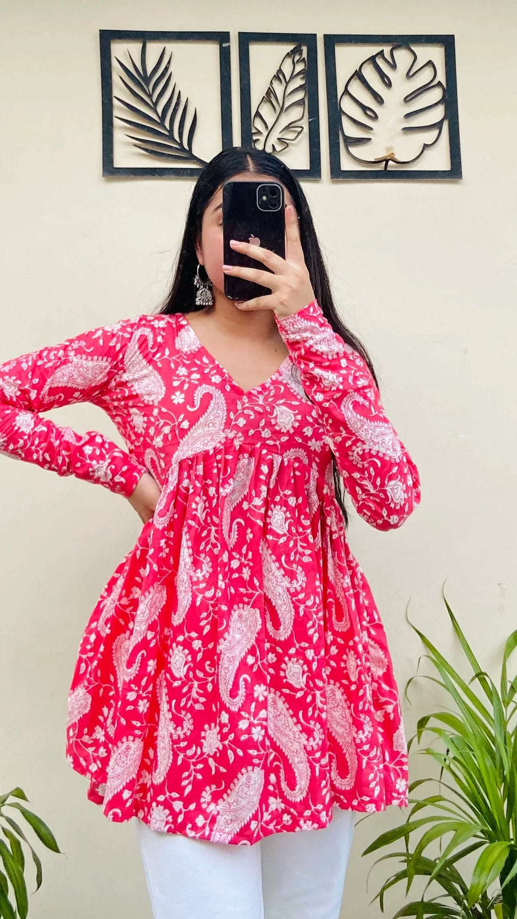 Lovely Pink Pure Cotton Peplum Kurti