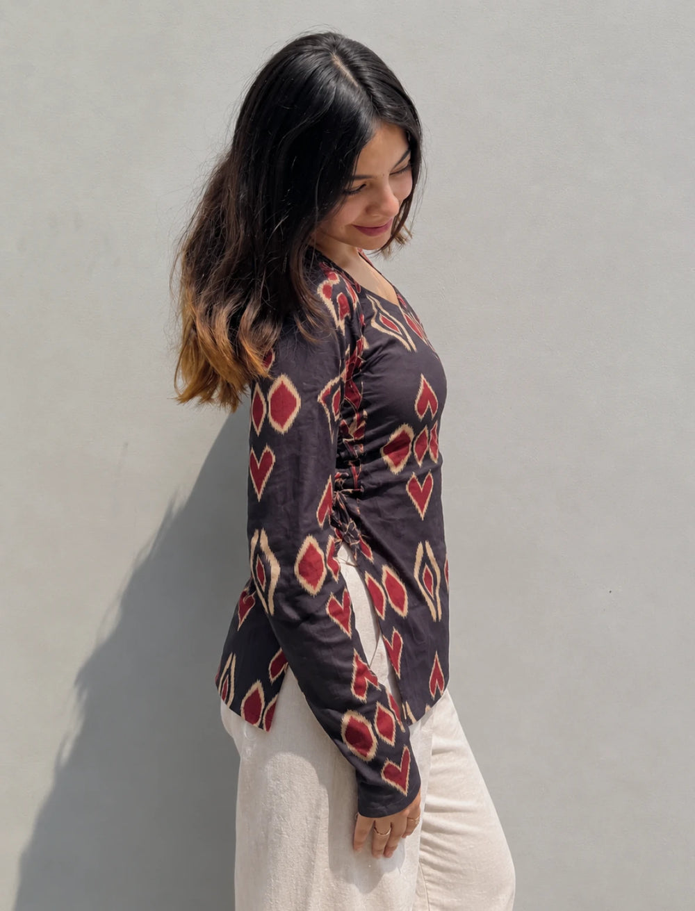 New Print  Square Neck Corset Back Kurti
