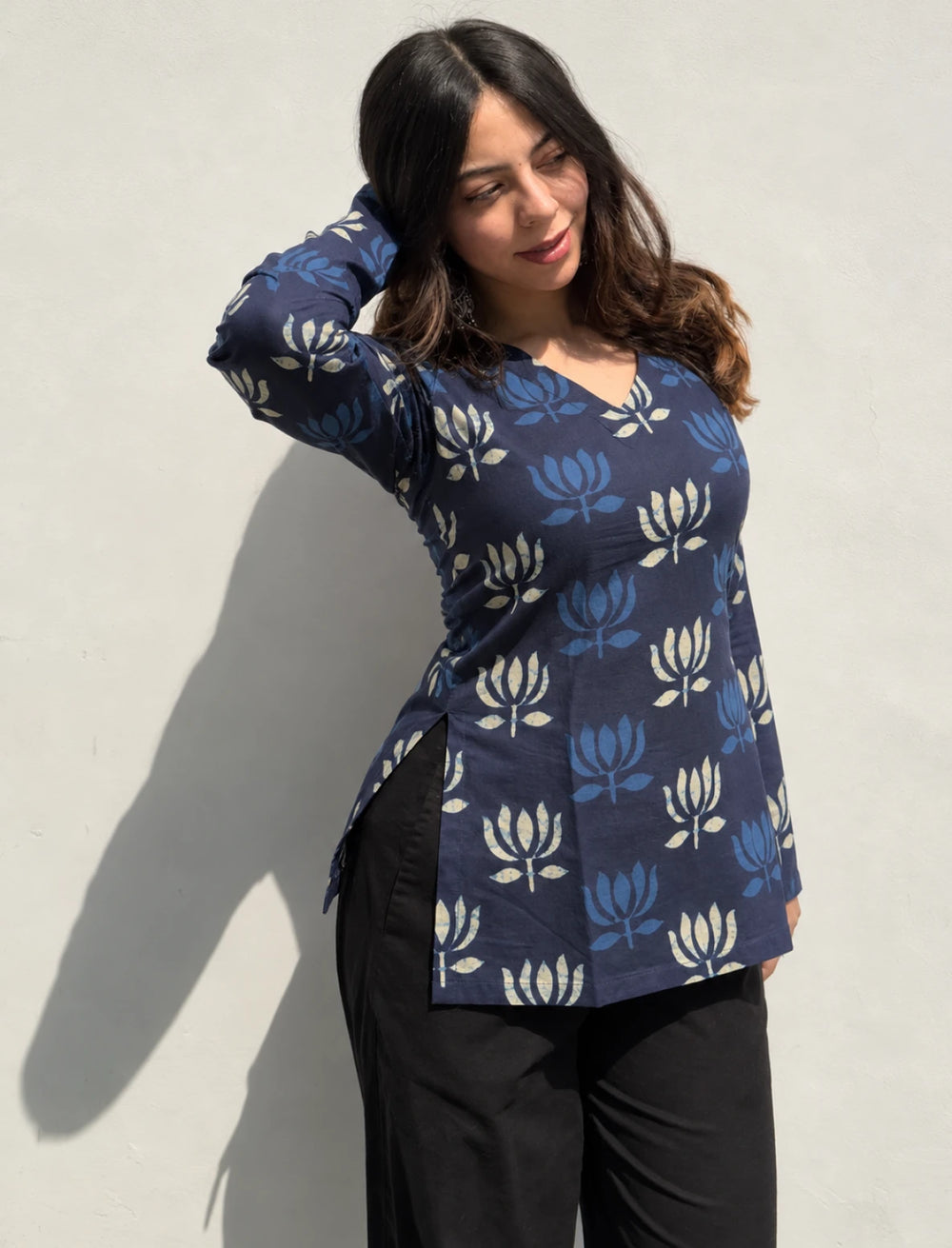 New Print Halter Neck Kurti