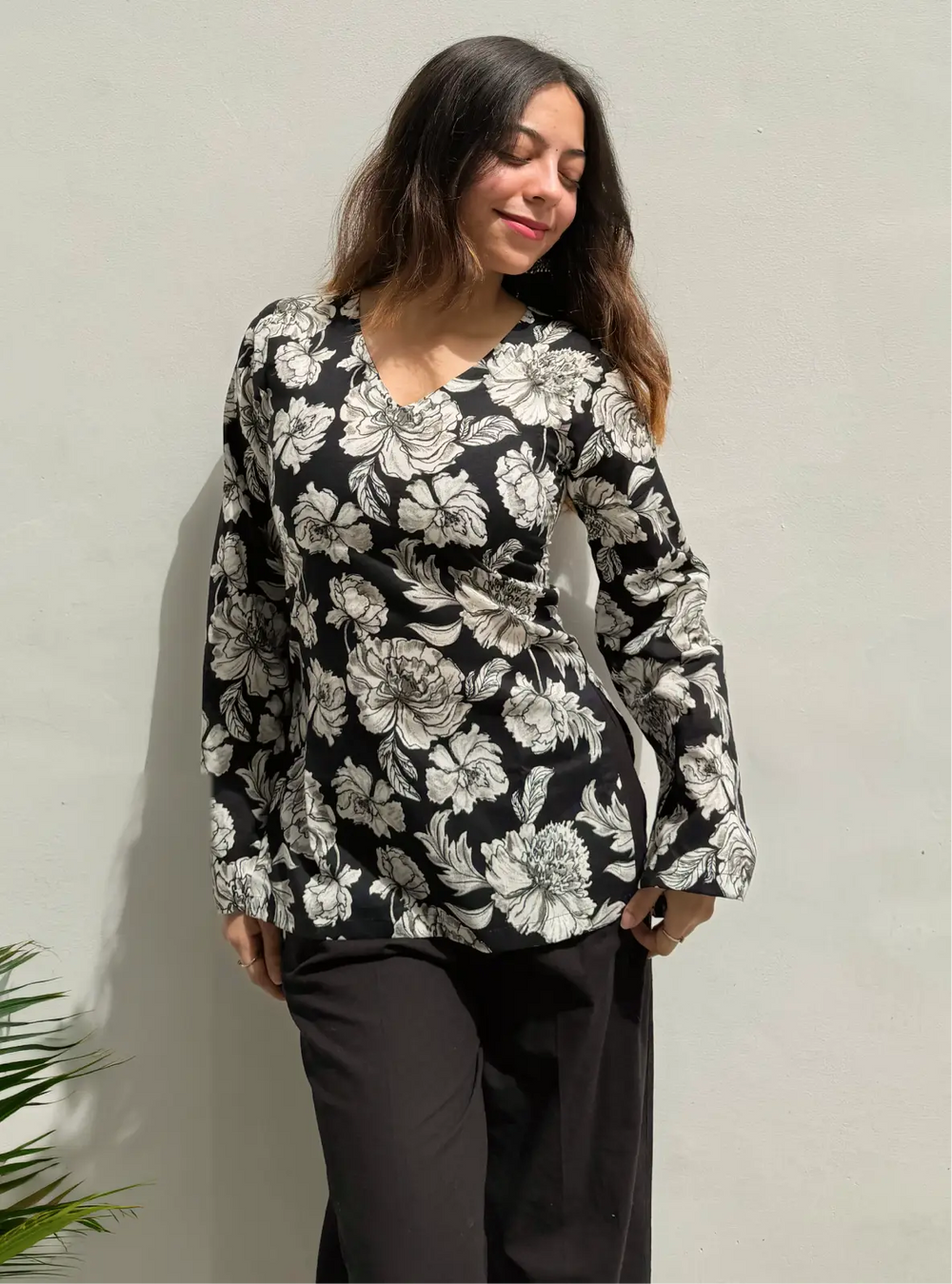 Classy Black V Neck Kurti