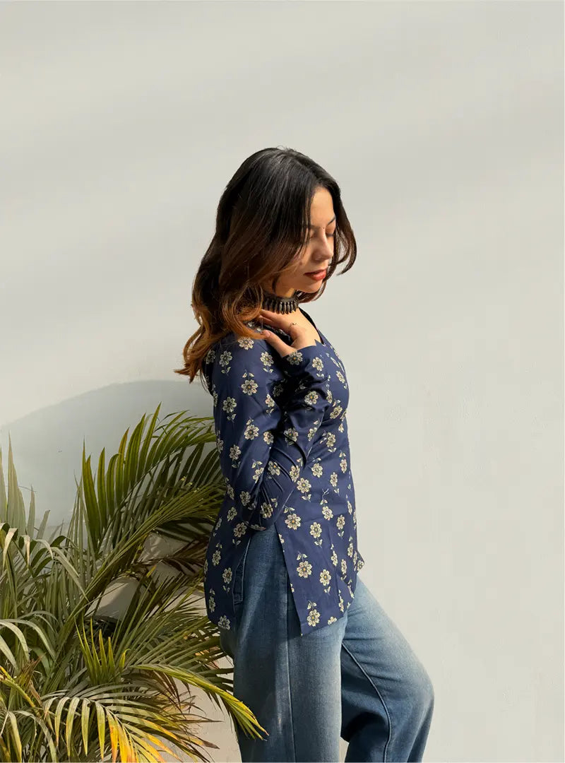 Trendy Pure Cotton Full Sleevs Kurti