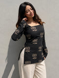 Trendy Square Neck Corset Back Kurti
