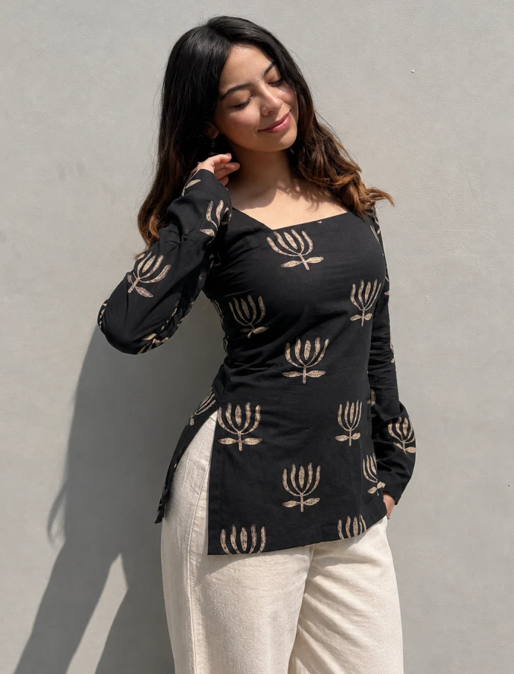 Trendy Square Neck Corset Back Kurti