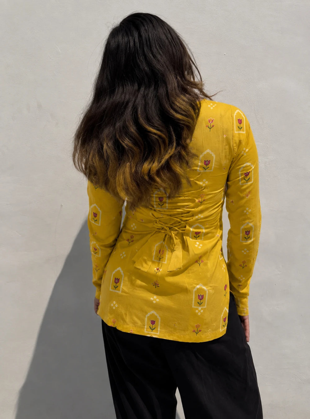 Trendy Square Neck Corset Back Kurti
