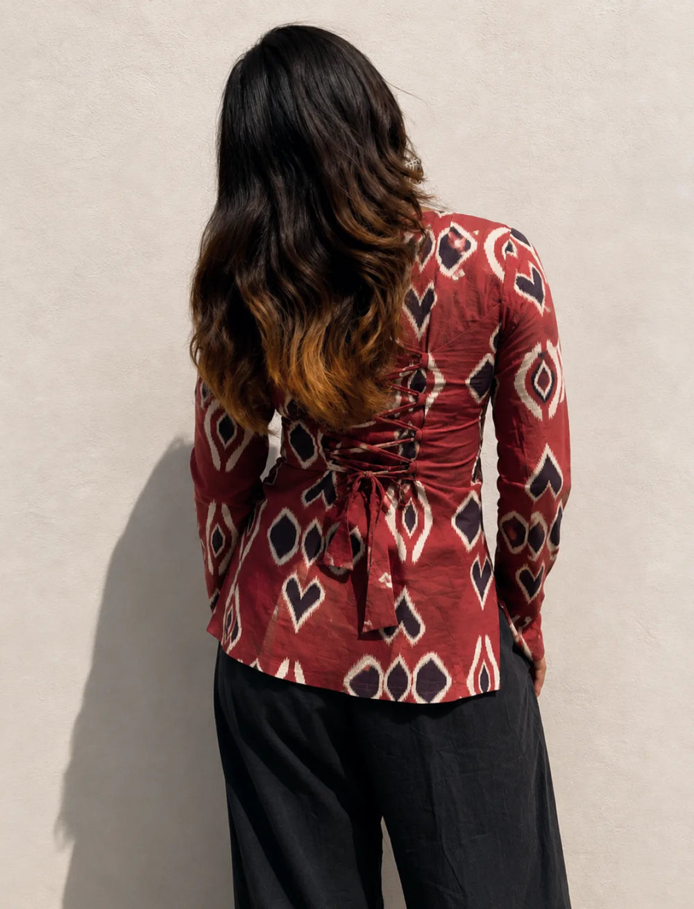 New Print Square Neck Corset Back Kurti