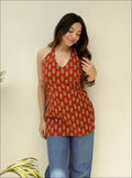 Beutiful Halter Neck Sleevless Kurti
