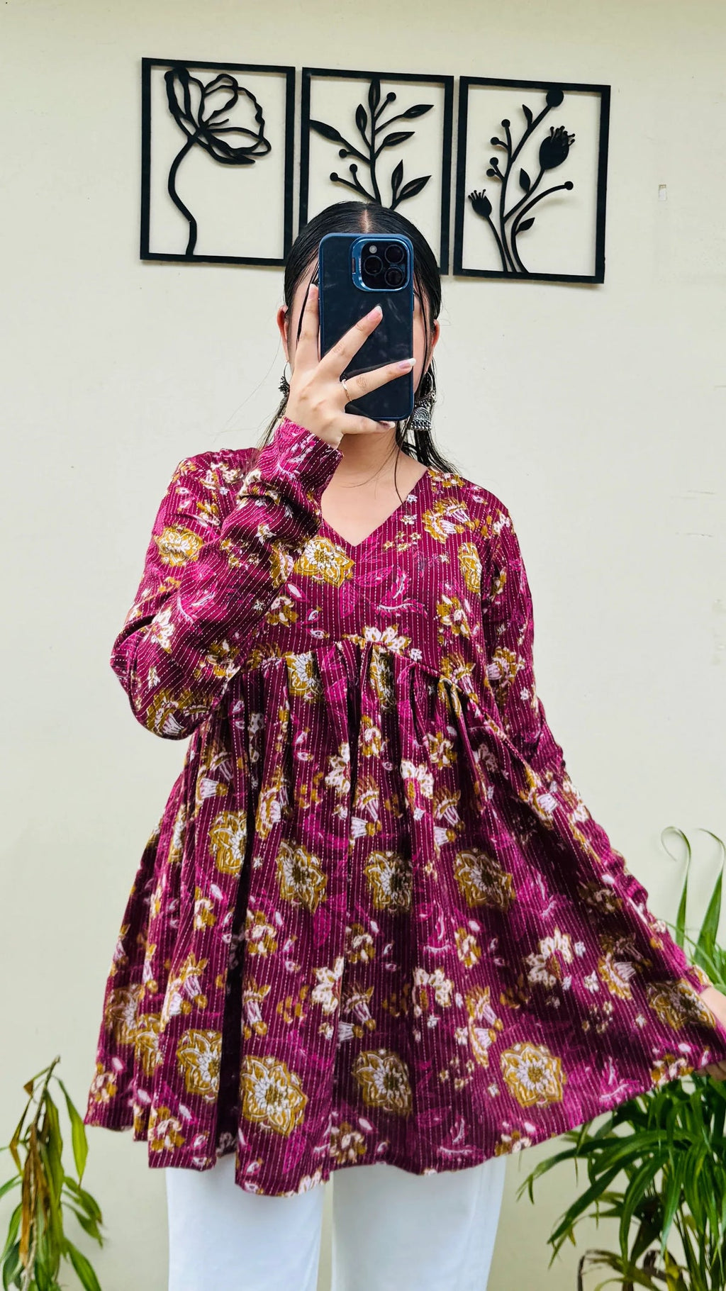 Classy Pure Cotton Peplum Kurti