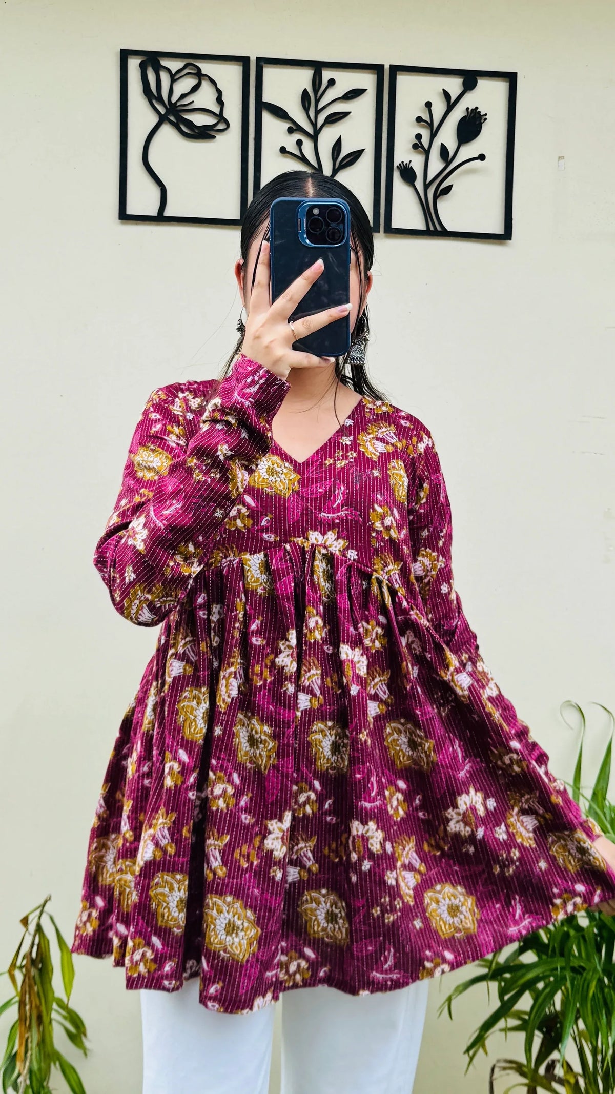 Classy Pure Cotton Peplum Kurti