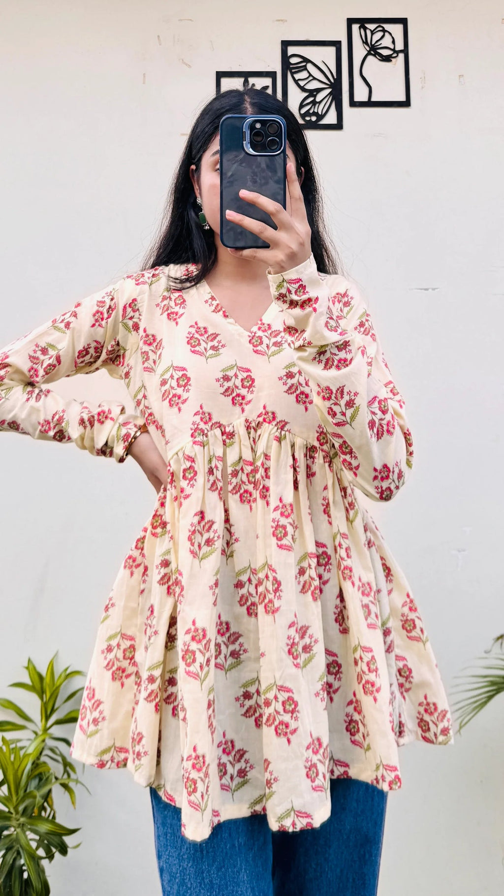 Classy Pure Cotton Peplum Kurti