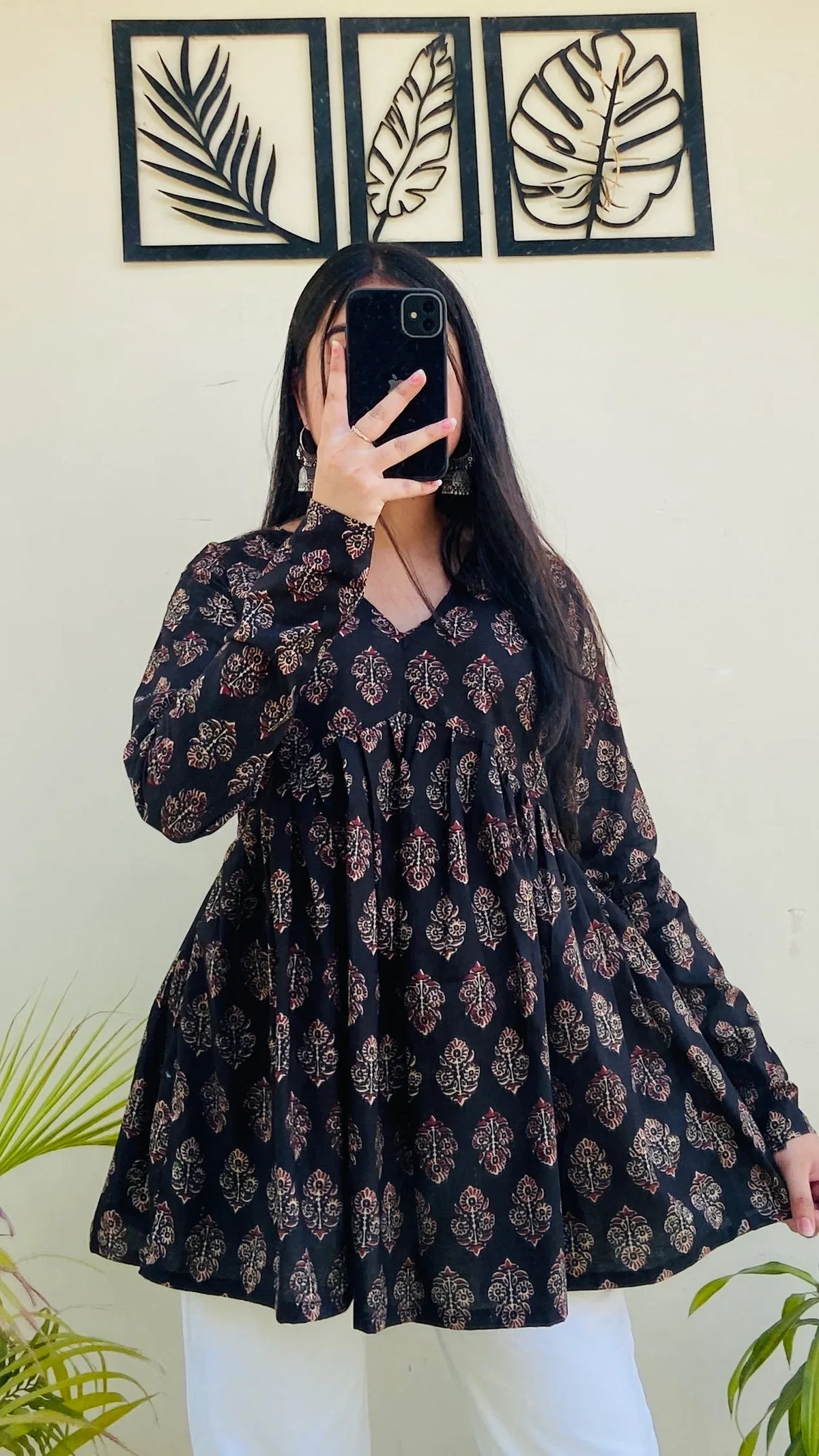 Bestselling Ajrakh Print Pure Cotton Peplum Kurti