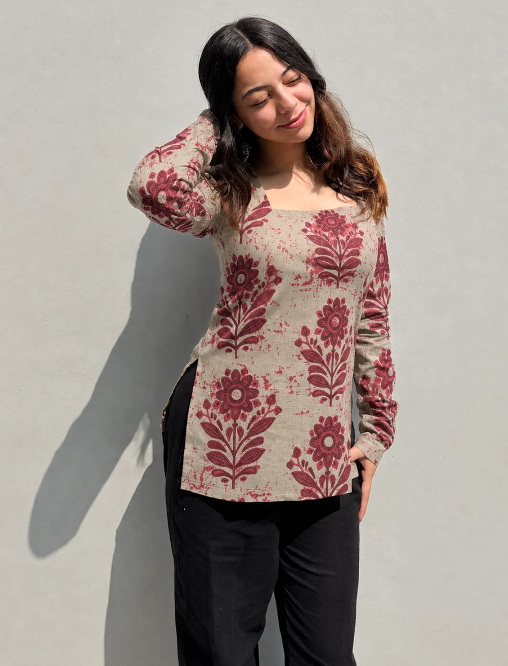 Beutiful Square Neck Corset Back Kurti