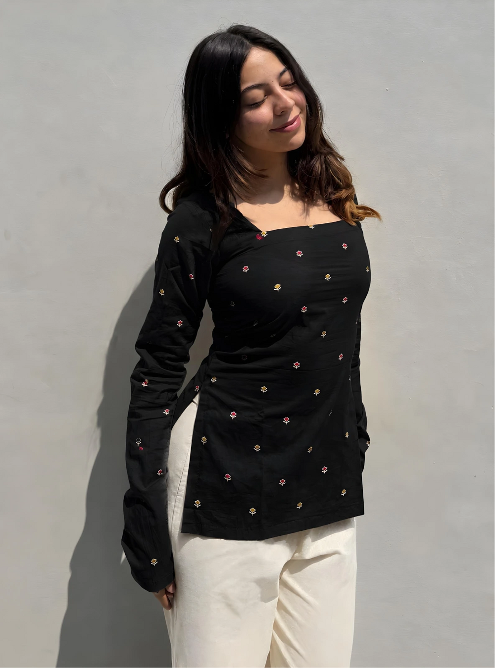 Classy Corset Back Square Neck Kurti