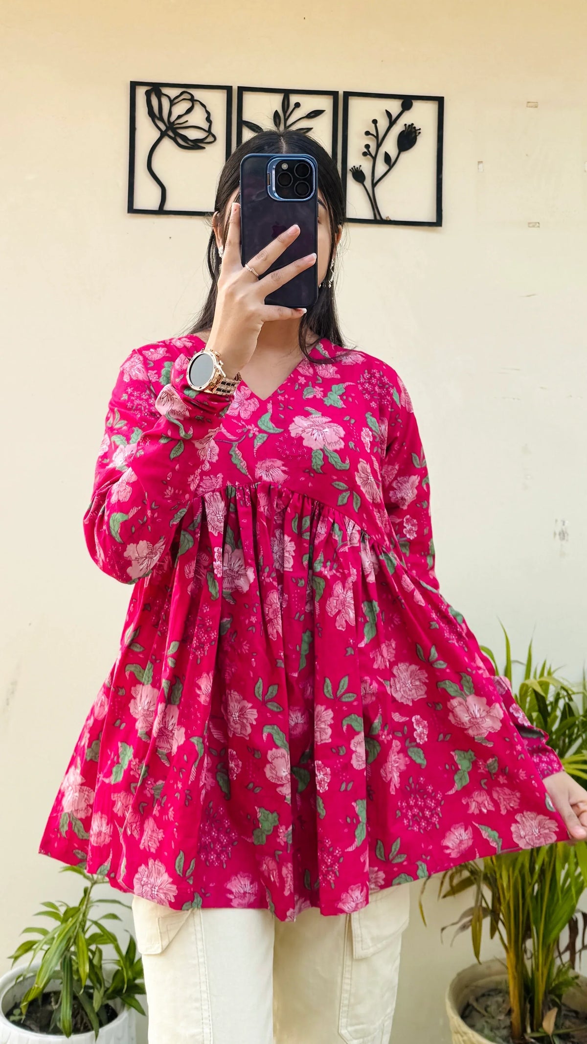 Beutiful Pure Cotton Peplum Kurti