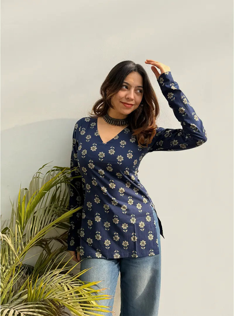 Trendy Pure Cotton Full Sleevs Kurti