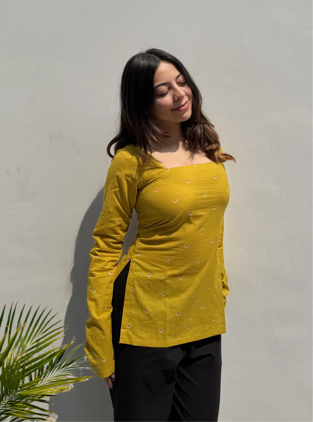 Trendy Square Neck Corset Back Kurti