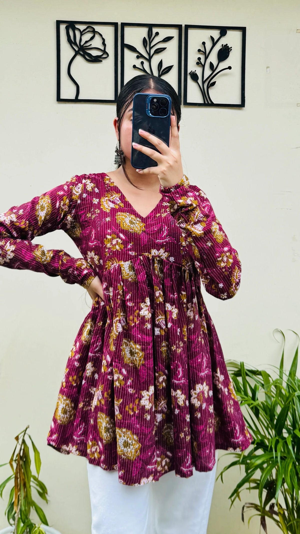 Classy Pure Cotton Peplum Kurti