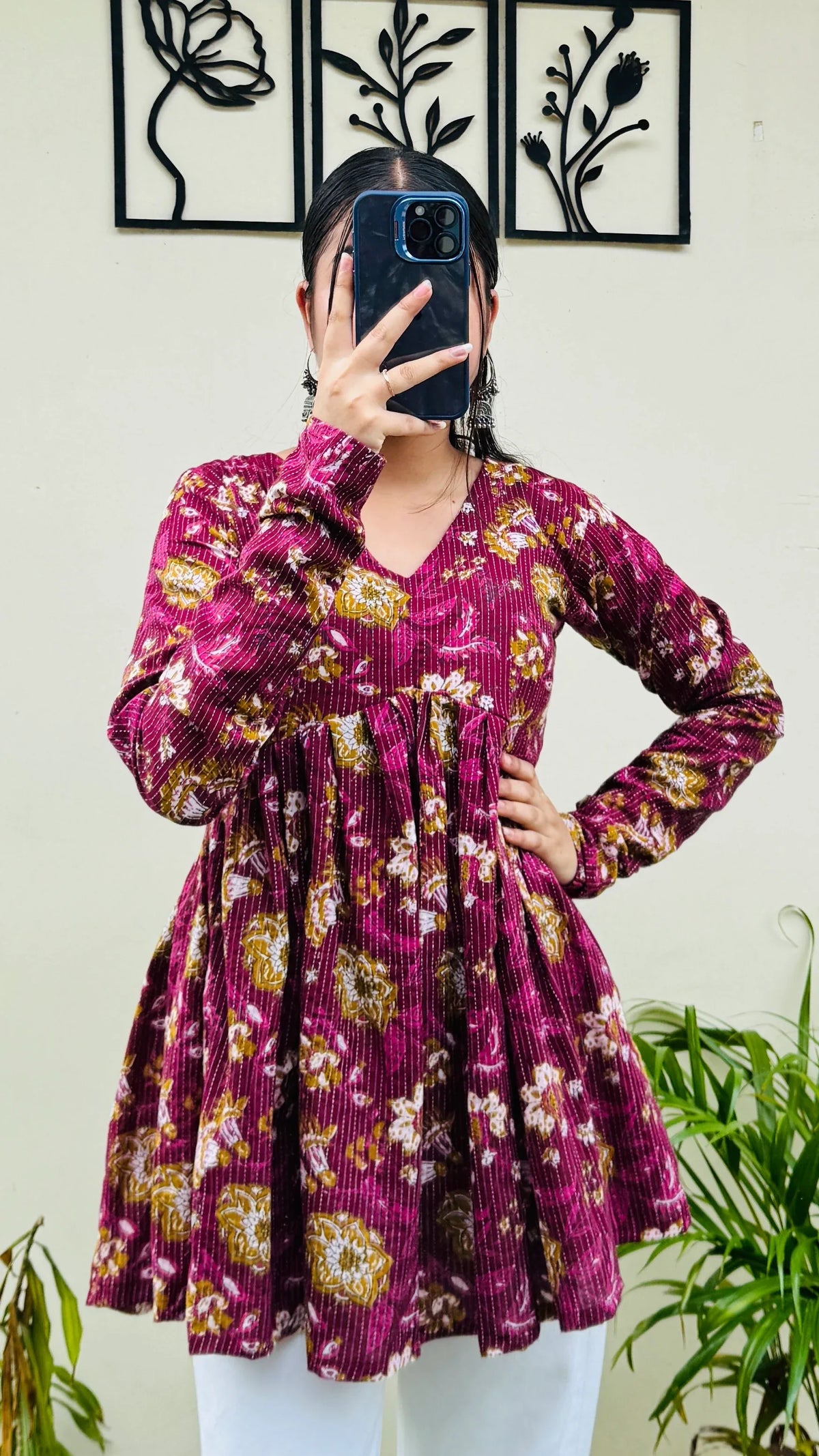 Classy Pure Cotton Peplum Kurti