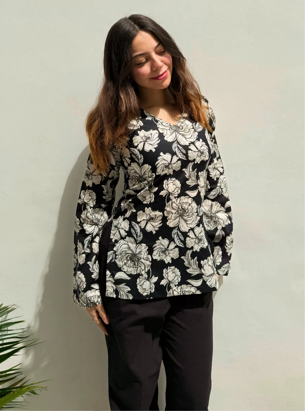 Classy Black V Neck Kurti