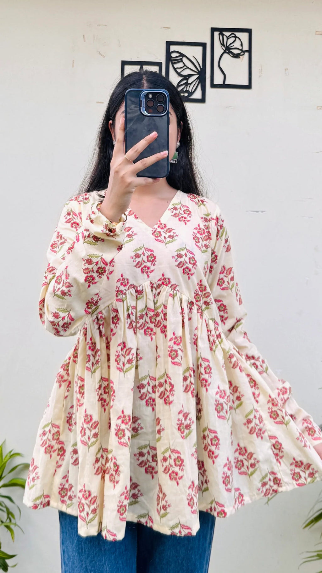 Classy Pure Cotton Peplum Kurti
