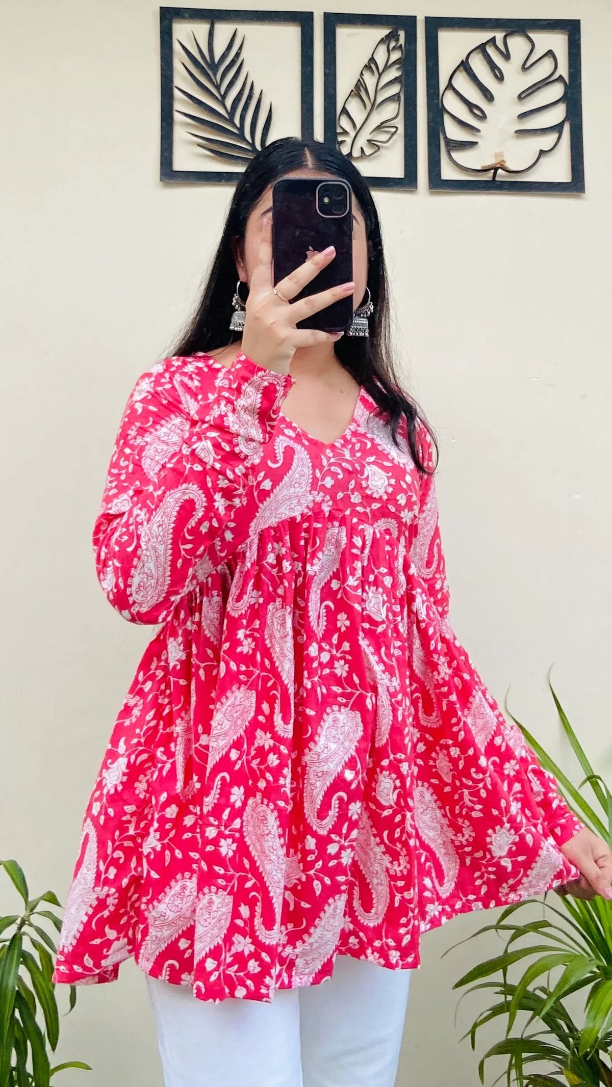 Lovely Pink Pure Cotton Peplum Kurti