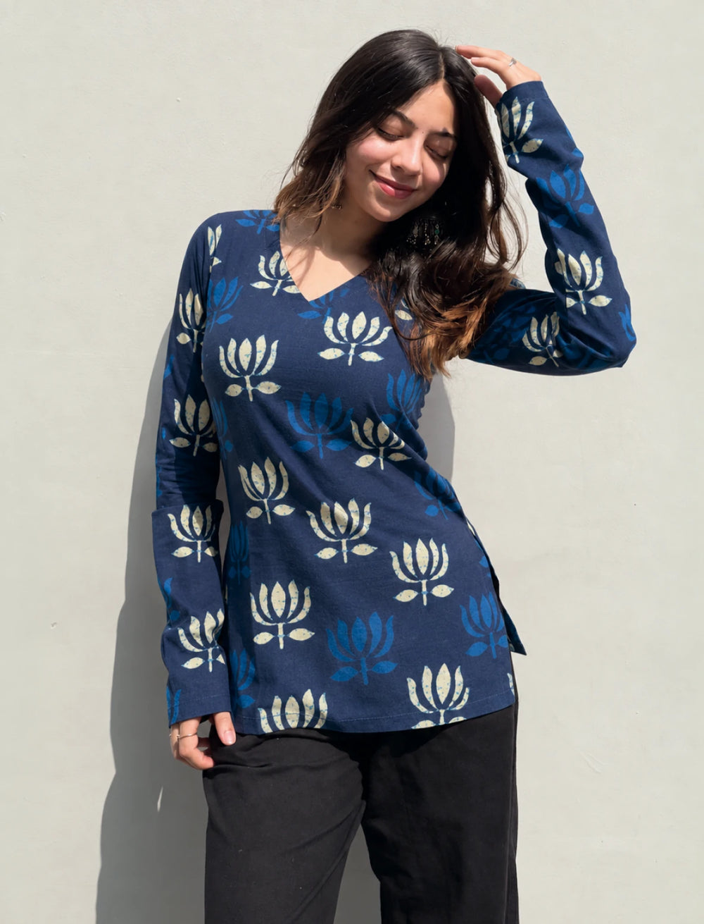 New Print Halter Neck Kurti