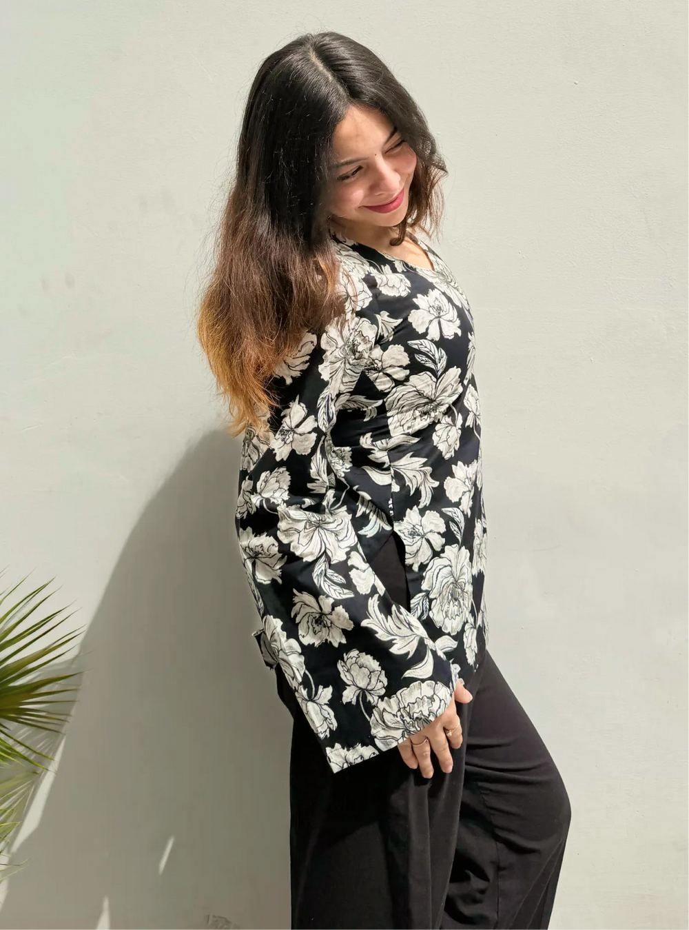 Classy Black V Neck Kurti