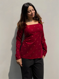 Trendy Corset Back Square Neck Kurti