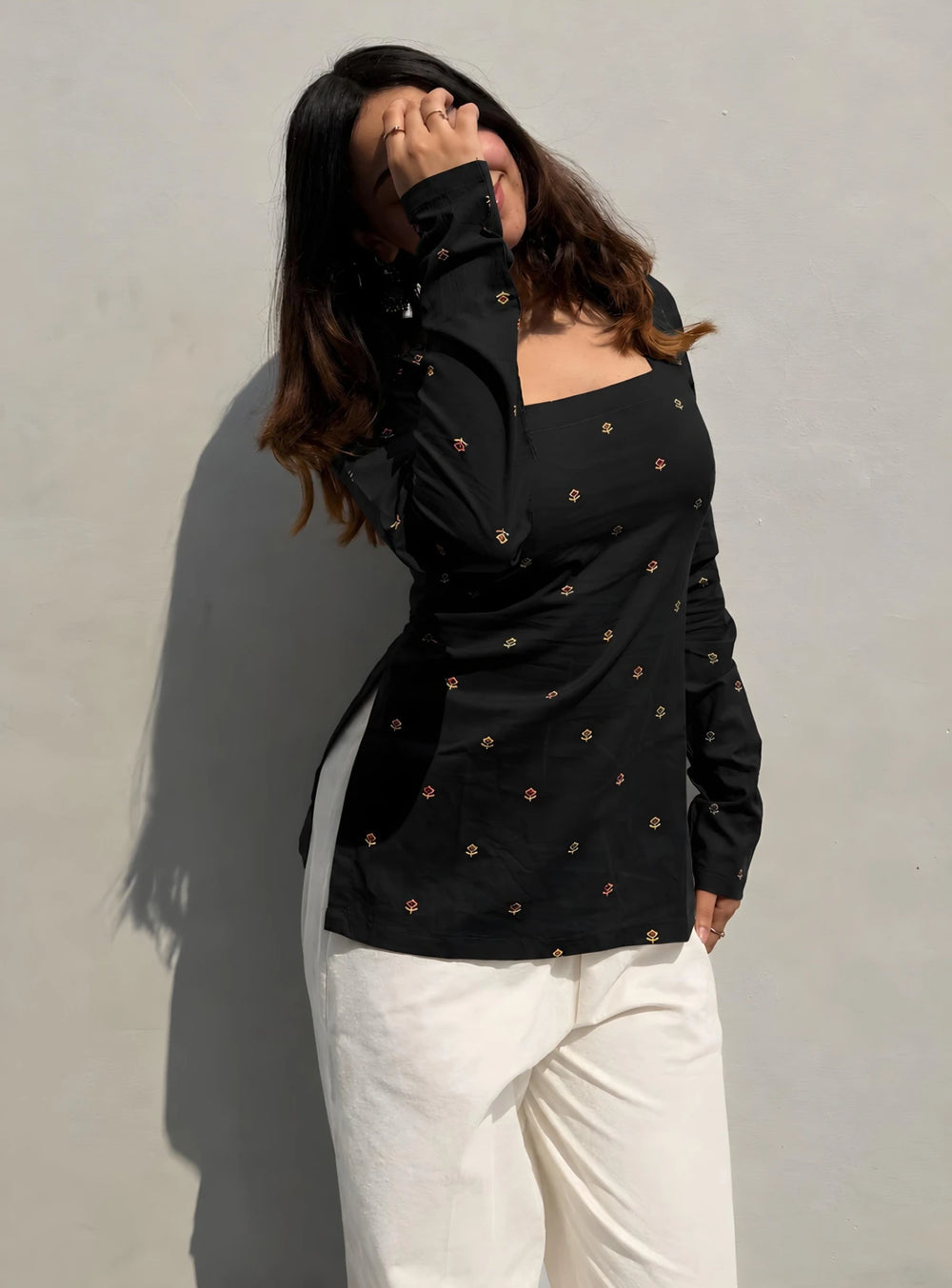 Classy Corset Back Square Neck Kurti