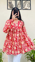Trendy Pure Cotton Peplum Kurti