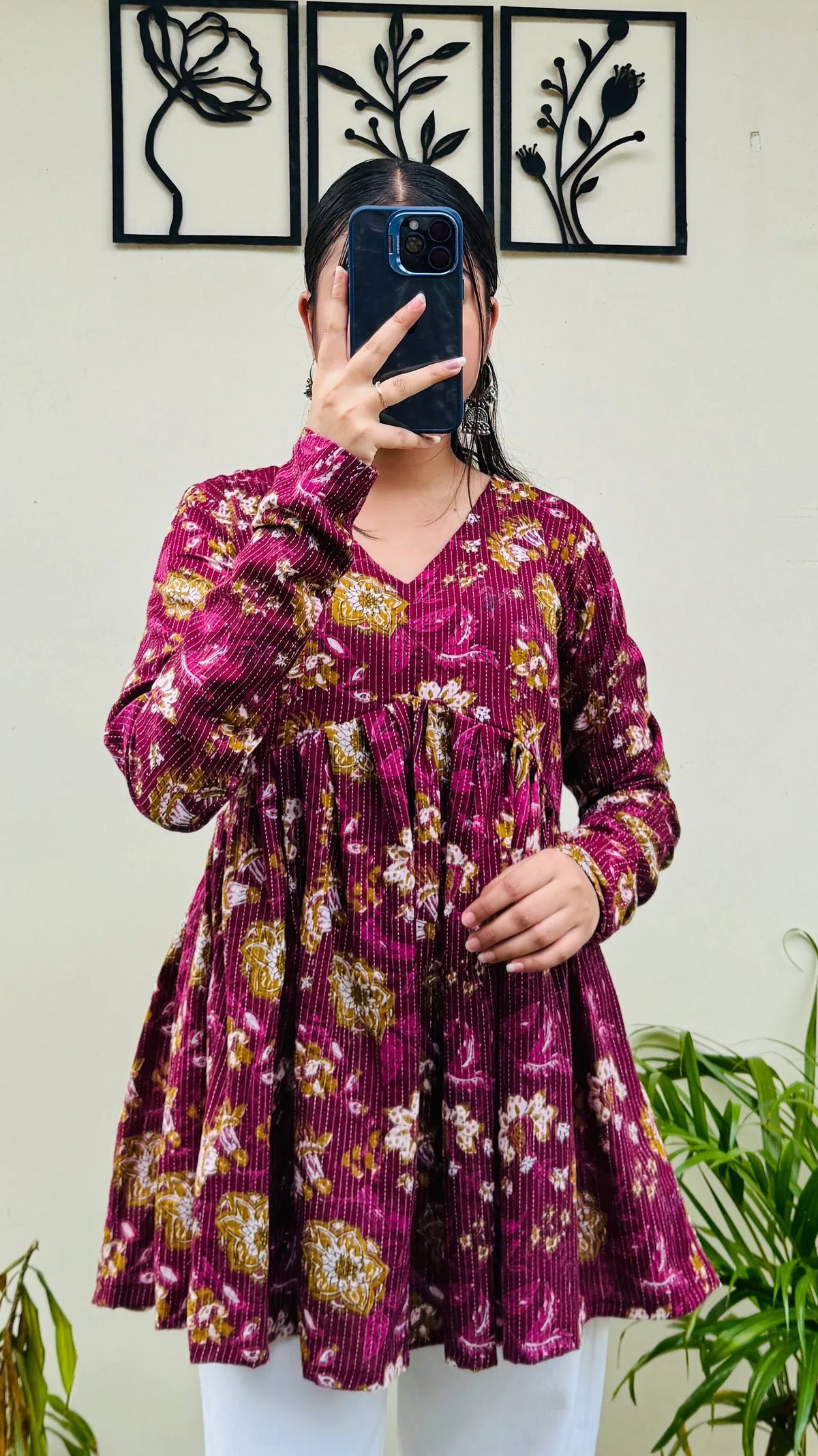 Classy Pure Cotton Peplum Kurti
