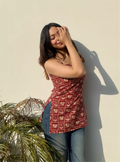 Trendy Corset Back Sleevless Kurti
