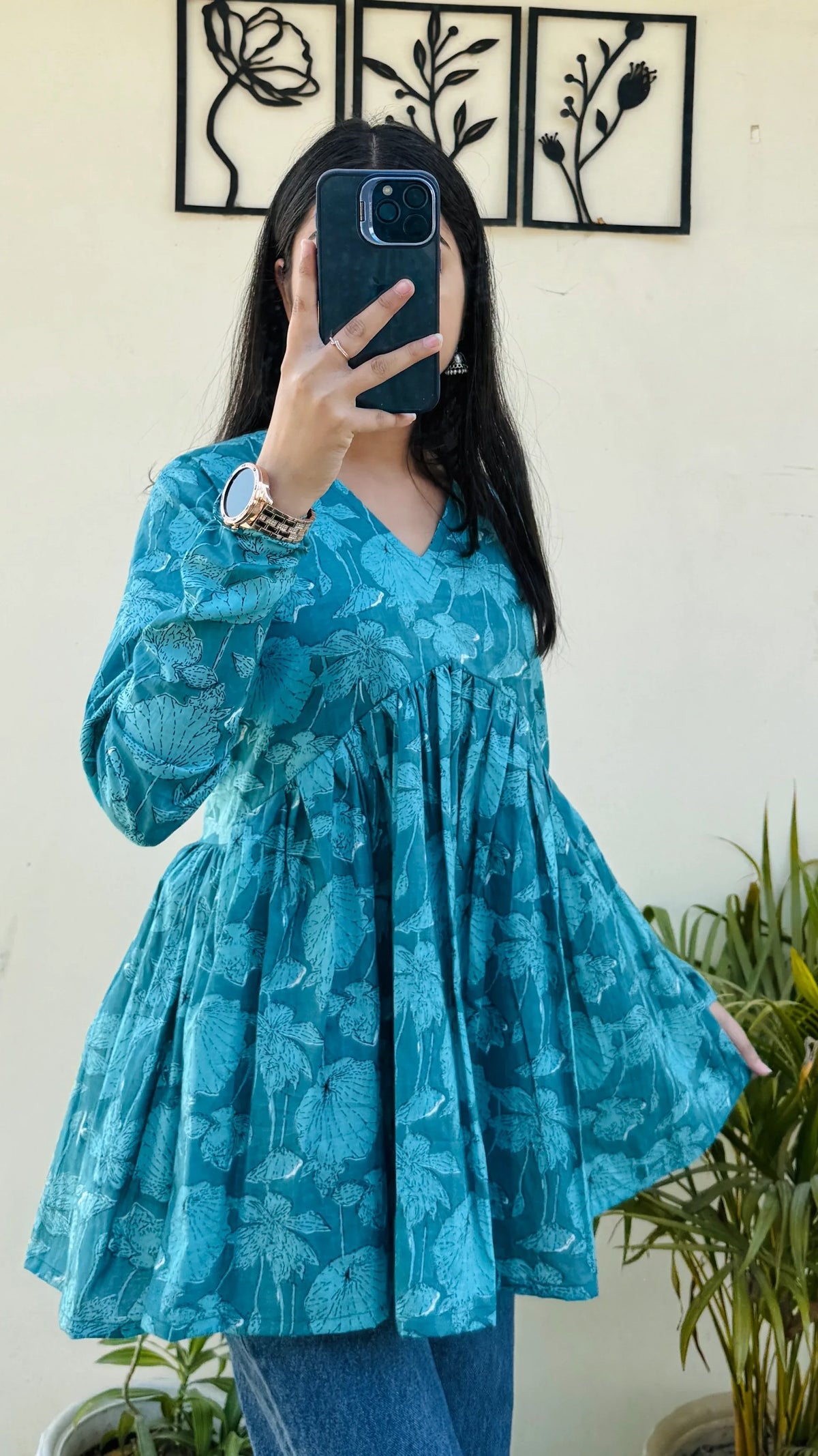 Trendy Pure Cotton Peplum Kurti
