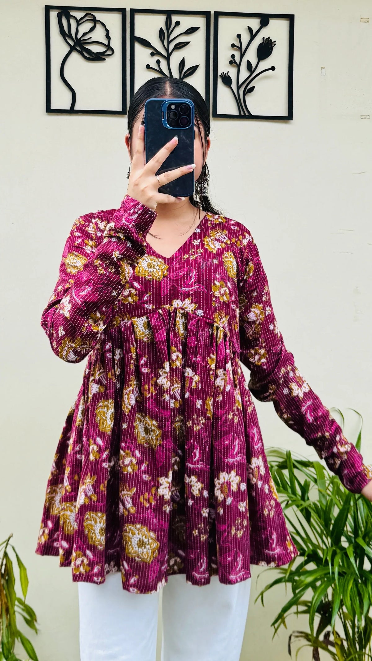 Classy Pure Cotton Peplum Kurti