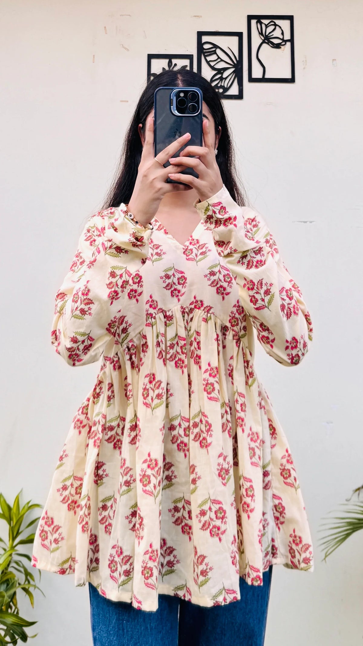 Classy Pure Cotton Peplum Kurti